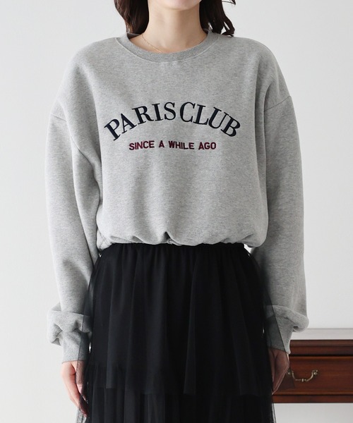 BLUEEAST（ブルーイースト）の「ロゴ刺繍ドロスト裏起毛スウェット（スウェット・レディース・ブラック/アイボリー/グレー・MEDIUM）」の16枚目の写真