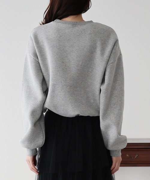 BLUEEAST（ブルーイースト）の「ロゴ刺繍ドロスト裏起毛スウェット（スウェット・レディース・ブラック/アイボリー/グレー・MEDIUM）」の18枚目の写真