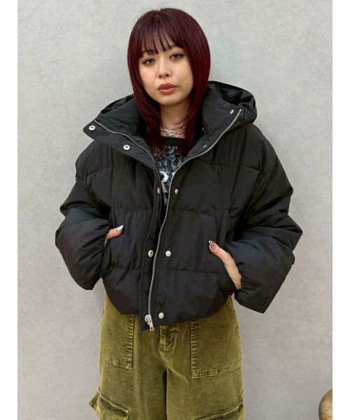 EVRIS（エヴリス）の「2WAYエアリークロップドブルゾン（ダウンジャケット/コート・レディース・その他1/ブラック・FREE）」の15枚目の写真