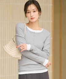 ヘンリーネックロングTシャツ【西山茉希様着用】