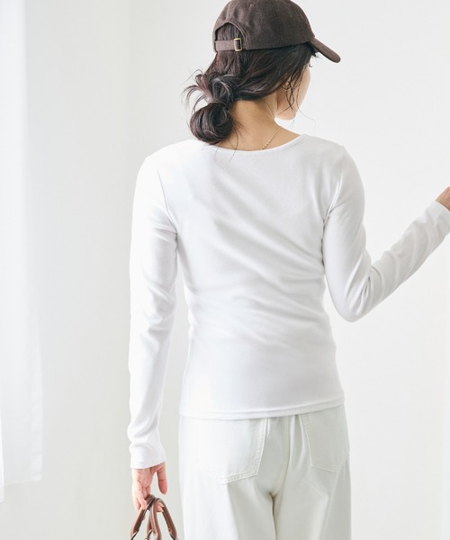 coca(coca)(コカ)の「ヘンリーネックロングTシャツ【西山茉希様着用】(Tシャツ/カットソー・レディース・ブラック/グレー/ホワイト・M/L/XL/S)」の12枚目の写真
