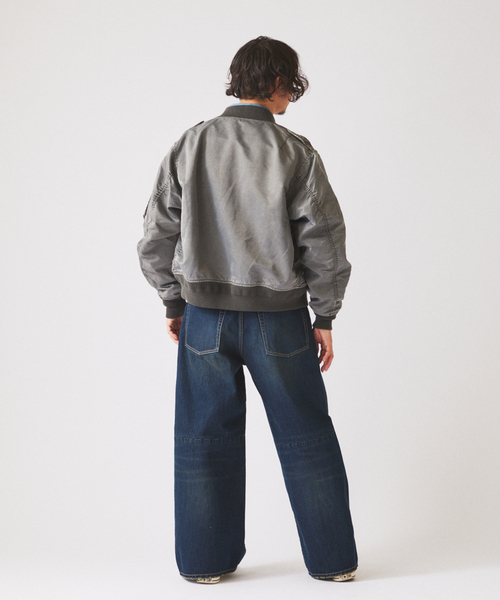 JOURNAL STANDARD relume（ジャーナルスタンダード　レリューム）の「ガーメントダイ L-2B フライトジャケット（ミリタリージャケット・メンズ・ピンク/ブラックミックス・MEDIUM/LARGE）」の8枚目の写真