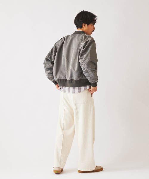 JOURNAL STANDARD relume（ジャーナルスタンダード　レリューム）の「ガーメントダイ L-2B フライトジャケット（ミリタリージャケット・メンズ・ピンク/ブラックミックス・MEDIUM/LARGE）」の20枚目の写真