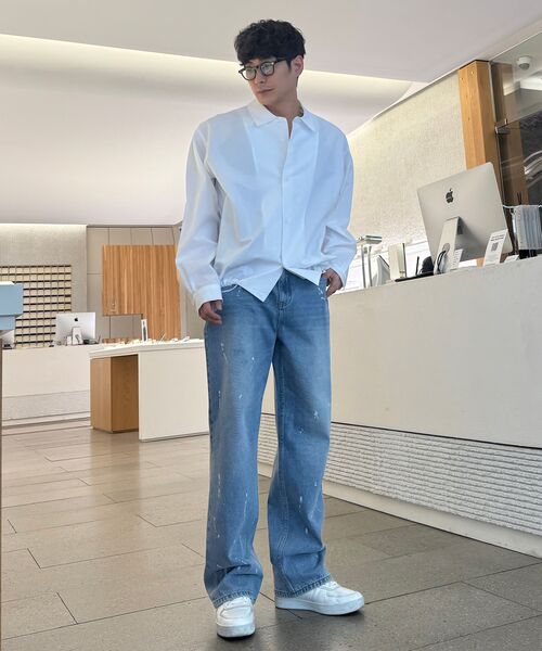 SUARE(スアレ)の「デイリーストリングバイオシャツ - 4カラー(シャツ/ブラウス・レディース・ホワイト/ライトイエロー/スカイブルー/ネイビー・MEDIUM/LARGE/X-LARGE)」の5枚目の写真