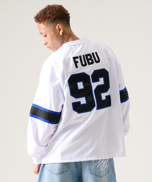 FUBU（ フブ）の「FUBU フブ ブランド Football Shirt / フットボールシャツ ゲームシャツ（Tシャツ/カットソー・メンズ・ホワイト/レッド/ブラック・M/L/XL/XXL）」の6枚目の写真