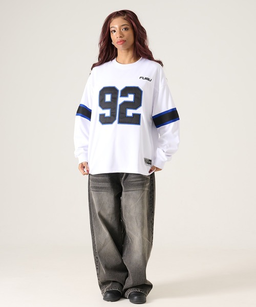 FUBU（ フブ）の「FUBU フブ ブランド Football Shirt / フットボールシャツ ゲームシャツ（Tシャツ/カットソー・メンズ・ホワイト/レッド/ブラック・M/L/XL/XXL）」の13枚目の写真