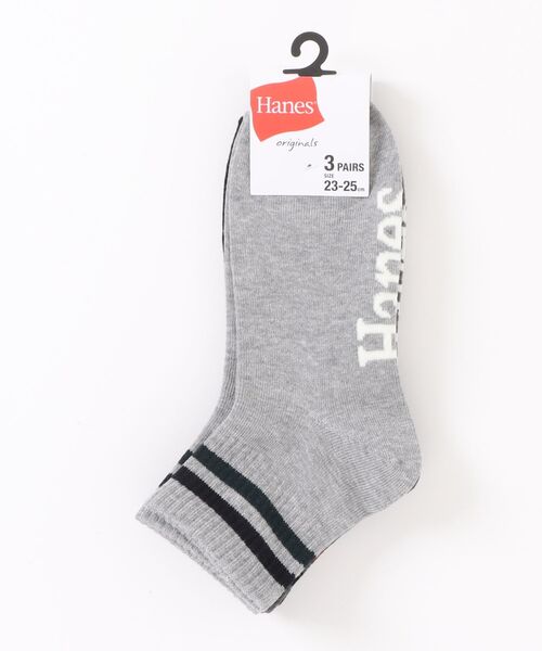 HANES(ヘインズ)の「【HANES/ヘインズ】クウォーターレングスソックス3P(ソックス/靴下・メンズ・ブラック系その他/オフホワイト・S/M)」の4枚目の写真