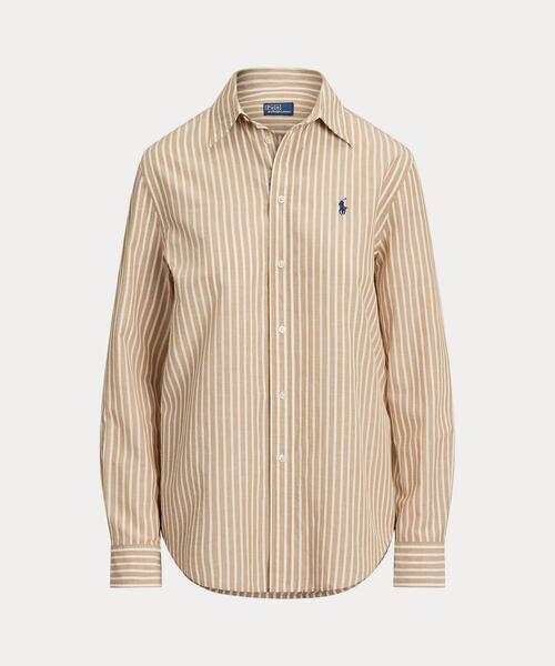 【新品未使用タグ付】ポロラルフローレン リネンシャツ ポニー刺繍キャメルベージュ 新品未使用タグ付】ポロラルフローレン リネンシャツ ポニー刺繍