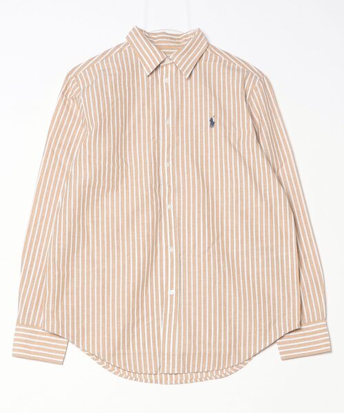 クラシック フィット ストライプド コットンリネン シャツ（シャツ