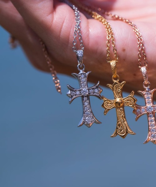 セール】cross CZ necklace/【ハワイアンジュエリー】【サージカル