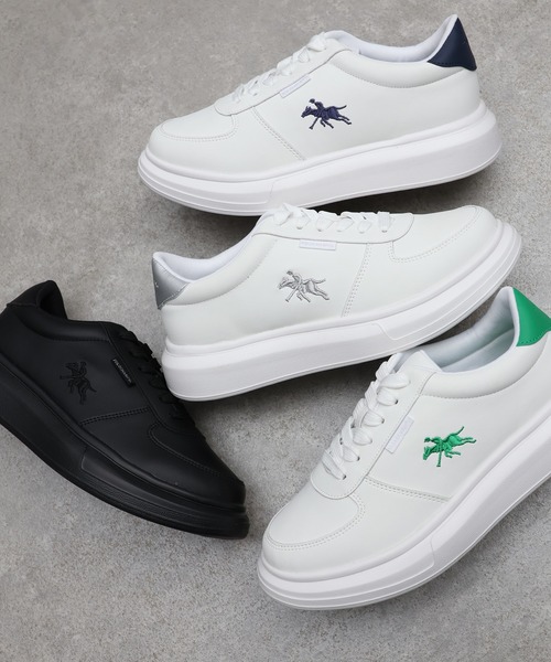 POLO CHAMPS（ポロチャンプス）の「【POLO CHAMPS/ポロチャンプス】ライト ハイソール ロゴスニーカー（スニーカー・メンズ・ホワイト系3/ブラック/ホワイト系1/ホワイト系2・22.5cm/23cm/23.5cm/24cm/24.5cm/25cm/25.5cm/26cm/26.5cm/27cm/28cm）」の9枚目の写真