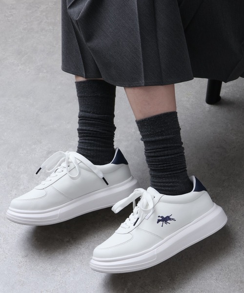 POLO CHAMPS（ポロチャンプス）の「【POLO CHAMPS/ポロチャンプス】ライト ハイソール ロゴスニーカー（スニーカー・メンズ・ホワイト系3/ブラック/ホワイト系1/ホワイト系2・22.5cm/23cm/23.5cm/24cm/24.5cm/25cm/25.5cm/26cm/26.5cm/27cm/28cm）」の8枚目の写真