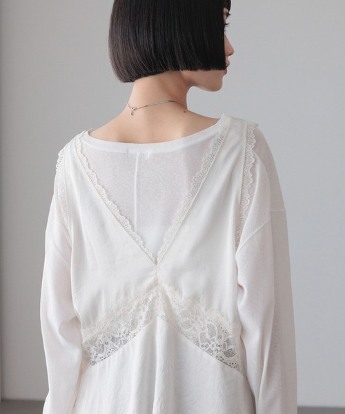 LOWRYS FARM（ローリーズファーム）の「サテンレースベスト　638609（ベスト・レディース・ブラック/アイボリー・FREE）」の6枚目の写真