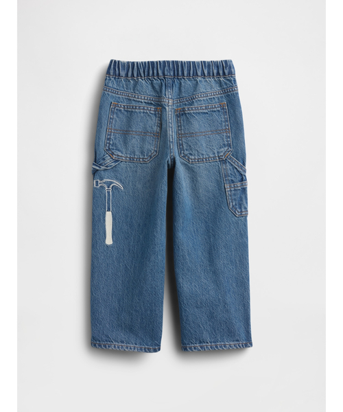 GAP（ギャップ）の「プルオン バギー カーゴデニム (幼児・ベビー)（デニムパンツ・キッズ・インディゴブルー・100cm/80ｃｍ/110cm/105cm/95cm/90cm/70cm）」の4枚目の写真