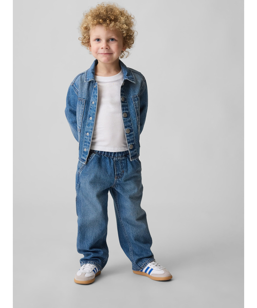 GAP（ギャップ）の「プルオン バギー カーゴデニム (幼児・ベビー)（デニムパンツ・キッズ・インディゴブルー・100cm/80ｃｍ/110cm/105cm/95cm/90cm/70cm）」の2枚目の写真