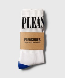 PLEASURES（プレジャー）の「PLEASURES/プレジャーズ MONITOR SOCKS リブ編み ミドルソックス 2026年春夏（ソックス/靴下）」