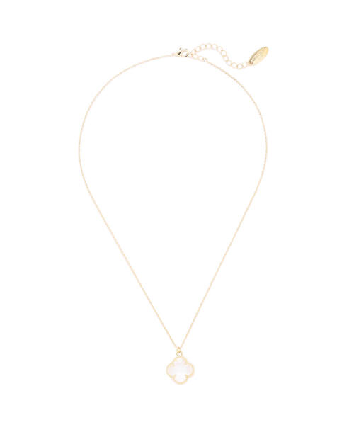 NATURAL BEAUTY BASIC(ナチュラルビューティーベーシック)の「フォーリーフクローバーネックレス(ネックレス・レディース・ブラック/オフホワイト・フリ-)」の2枚目の写真