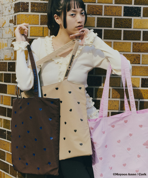 LE TALON（ルタロン）の「LE TALON×HAPPY MANIA リバーシブルトート（トートバッグ・レディース・ピンク/サックスブルー/イエロー・FREE）」の4枚目の写真