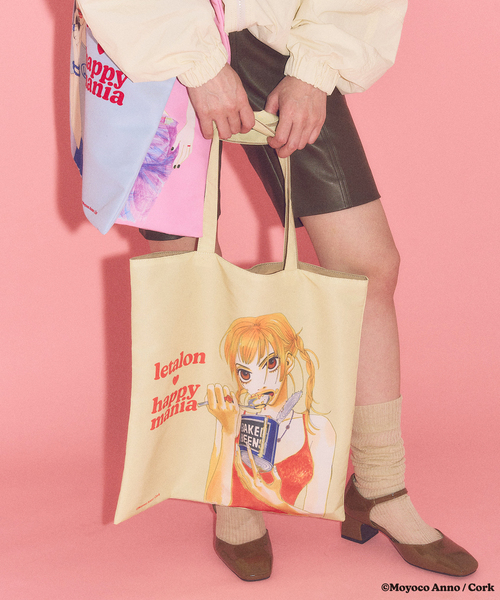 LE TALON（ルタロン）の「LE TALON×HAPPY MANIA リバーシブルトート（トートバッグ・レディース・ピンク/サックスブルー/イエロー・FREE）」の9枚目の写真