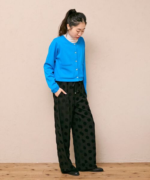 le.coeur blanc（ルクールブラン）の「《WEB限定アイテム》フロッキードットイージーパンツ（その他パンツ・レディース・ブラック/チャコールグレー・38）」の11枚目の写真