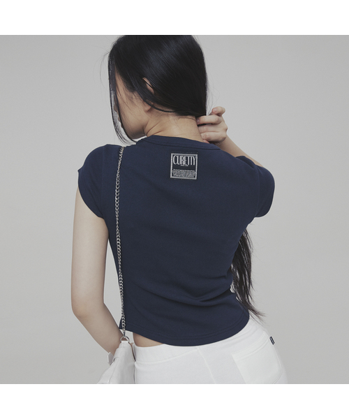 CURETTY(キュリティ)の「C 90S LINE BASIC T-SHIRT_NAVY(Tシャツ/カットソー・レディース・ネイビー・M/S)」の1枚目の写真