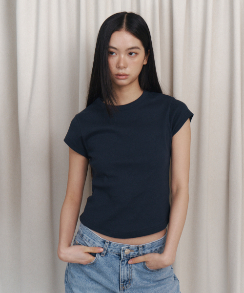 CURETTY(キュリティ)の「C 90S LINE BASIC T-SHIRT_NAVY(Tシャツ/カットソー・レディース・ネイビー・M/S)」の6枚目の写真