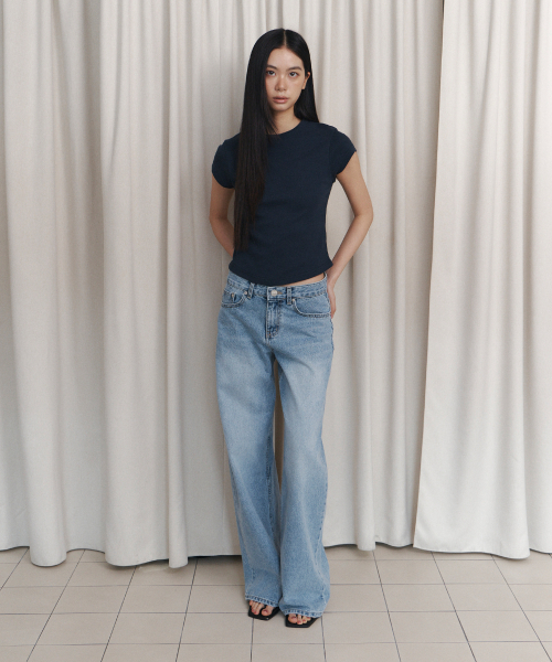 CURETTY(キュリティ)の「C 90S LINE BASIC T-SHIRT_NAVY(Tシャツ/カットソー・レディース・ネイビー・M/S)」の4枚目の写真