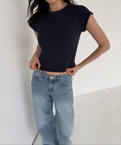 CURETTY(キュリティ)の「C 90S LINE BASIC T-SHIRT_NAVY(Tシャツ/カットソー・レディース・ネイビー・M/S)」の3枚目の写真