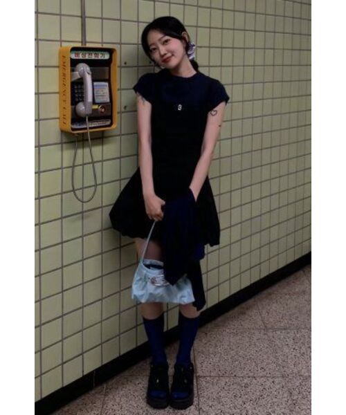 CURETTY(キュリティ)の「C 90S LINE BASIC T-SHIRT_NAVY(Tシャツ/カットソー・レディース・ネイビー・M/S)」の2枚目の写真