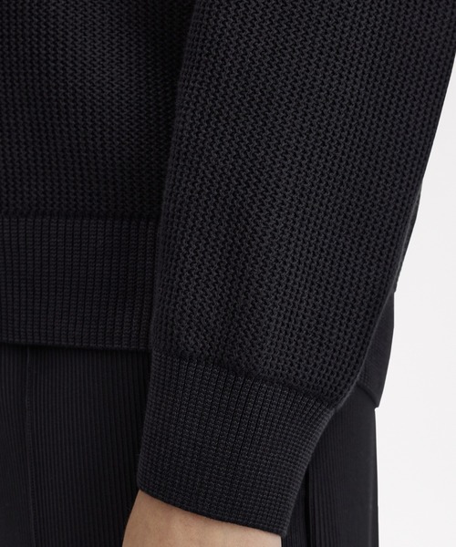 FRED PERRY（フレッドペリー）の「Textured Knitted Shirt／テクスチャーニットシャツ（ニット/セーター・レディース・ブラック・10）」の4枚目の写真