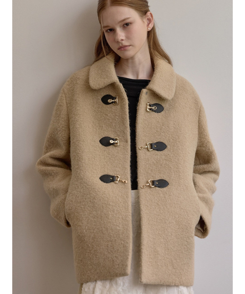 BEMUSE MANSION(ビミューズマンション)の「Clasp half coat - Beige(テーラードジャケット・レディース・その他・FREE)」の1枚目の写真