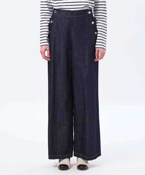 MACKINTOSH PHILOSOPHY（ﾏｯｷﾝﾄｯｼｭ ﾌｨﾛｿﾌｨｰ）の「【LEE4月号/蛯原友里さん着用】コットンリネンデニムマリンパンツ（デニムパンツ・レディース・ダークネイビー/ブルー・38/36/40）」の7枚目の写真