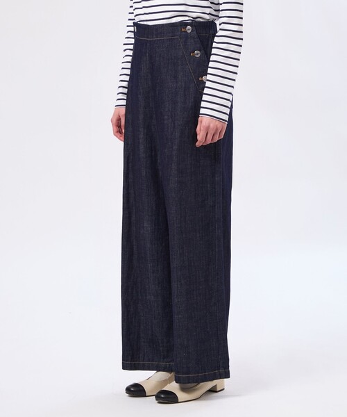 MACKINTOSH PHILOSOPHY（ﾏｯｷﾝﾄｯｼｭ ﾌｨﾛｿﾌｨｰ）の「【LEE4月号/蛯原友里さん着用】コットンリネンデニムマリンパンツ（デニムパンツ・レディース・ダークネイビー/ブルー・38/36/40）」の8枚目の写真