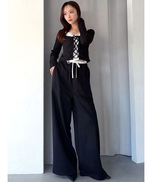 RESEXXY（リゼクシー）の「レイヤードスウェットパンツ（その他パンツ・レディース・ブラック/グレー/チャコールグレー・FREE）」の6枚目の写真