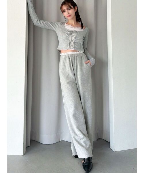 RESEXXY（リゼクシー）の「レイヤードスウェットパンツ（その他パンツ・レディース・ブラック/グレー/チャコールグレー・FREE）」の11枚目の写真