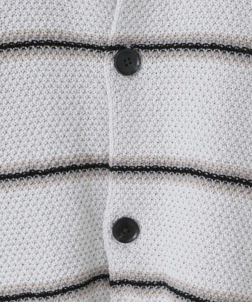 LOWRYS FARM（ローリーズファーム）の「【LFM(U)】ボーダーニットクルーカーディガン　 645470（カーディガン/ボレロ・メンズ・ブルー/チャコールグレー/グレー・FREE）」の9枚目の写真