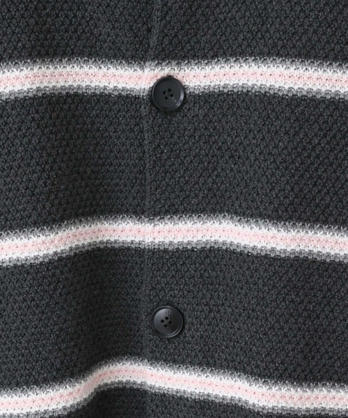 LOWRYS FARM（ローリーズファーム）の「【LFM(U)】ボーダーニットクルーカーディガン　 645470（カーディガン/ボレロ・メンズ・ブルー/チャコールグレー/グレー・FREE）」の8枚目の写真