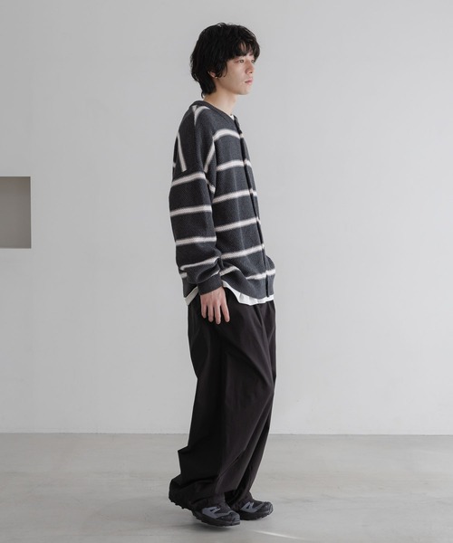 LOWRYS FARM（ローリーズファーム）の「【LFM(U)】ボーダーニットクルーカーディガン　 645470（カーディガン/ボレロ・メンズ・ブルー/チャコールグレー/グレー・FREE）」の18枚目の写真