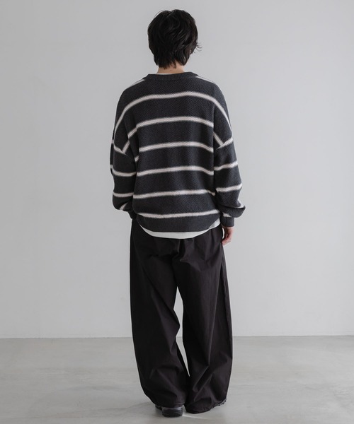 LOWRYS FARM（ローリーズファーム）の「【LFM(U)】ボーダーニットクルーカーディガン　 645470（カーディガン/ボレロ・メンズ・ブルー/チャコールグレー/グレー・FREE）」の17枚目の写真