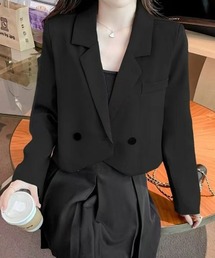 SEU（エスイーユー）の「ショート丈テーラードジャケット ジャケット ショートジャケット ショート丈 アウター オフィスカジュアル きれいめカジュアル レディース韓国（テーラードジャケット）」