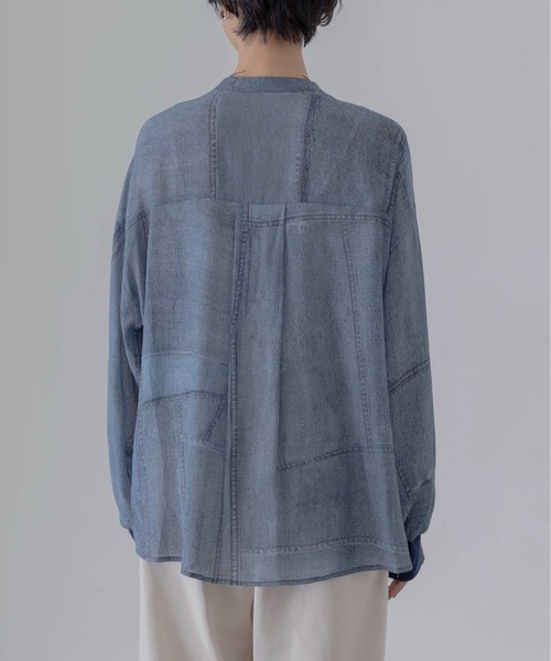 Eimee Law（エイミーロウ）の「パッチワークデニムプリントカフスリブシャツ（シャツ/ブラウス・レディース・ブルー/ライトブルー・FREE）」の17枚目の写真