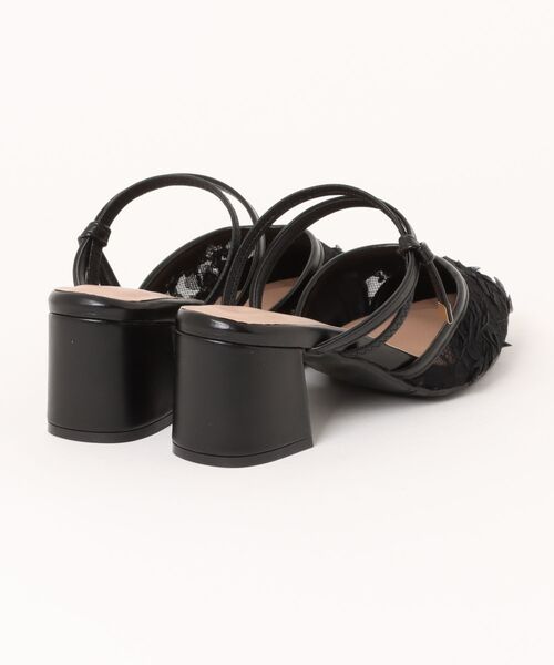 la farfa SHOES(ラ・ファーファ シューズ)の「la farfa shoes フラワー チュール ミュール(サンダル・レディース・アイボリー/ピンク/ブラック・L/XL/LL/M)」の4枚目の写真