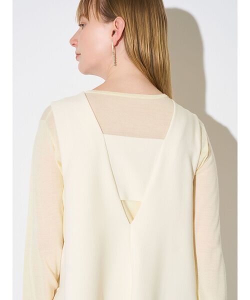 ELENDEEK（エレンディーク）の「バックベルトAラインワンピース（ワンピース・レディース・ブラック/アイボリー/グレー・02/01）」の7枚目の写真