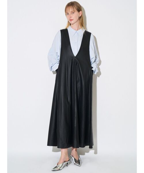 ELENDEEK（エレンディーク）の「バックベルトAラインワンピース（ワンピース・レディース・ブラック/アイボリー/グレー・02/01）」の8枚目の写真