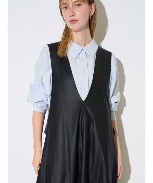 ELENDEEK（エレンディーク）の「バックベルトAラインワンピース（ワンピース・レディース・ブラック/アイボリー/グレー・02/01）」の12枚目の写真