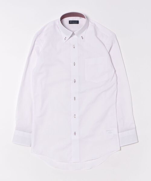 TOKYO SHIRTS(トウキョウシャツ)の「【吸水速乾】 形態安定ノンアイロン ドゥエボットーニ 長袖ビジネスワイシャツ(ビジネスシャツ・メンズ・ピンク・首回り37cm-裄丈84cm/首回り39cm-裄丈80cm/首回り39cm-裄丈84cm/首回り41cm-裄丈82cm/首回り41cm-裄丈86cm/首回り42cm-裄丈82cm/首回り42cm-裄丈86cm/首回り43cm-裄丈82cm/首回り43cm-裄丈86cm/首回り37cm-裄丈80cm)」の6枚目の写真