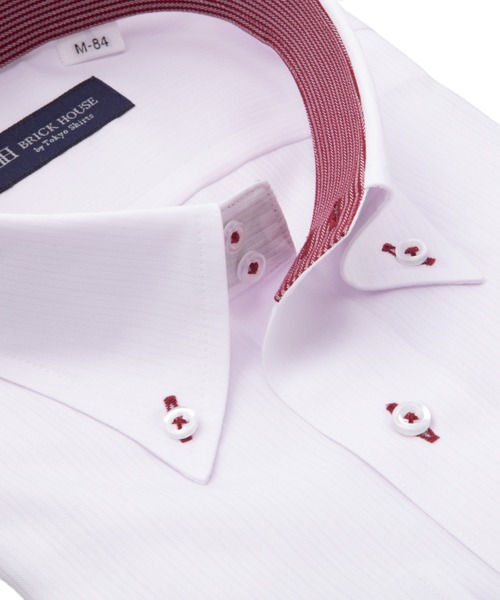 TOKYO SHIRTS(トウキョウシャツ)の「【吸水速乾】 形態安定ノンアイロン ドゥエボットーニ 長袖ビジネスワイシャツ(ビジネスシャツ・メンズ・ピンク・首回り37cm-裄丈84cm/首回り39cm-裄丈80cm/首回り39cm-裄丈84cm/首回り41cm-裄丈82cm/首回り41cm-裄丈86cm/首回り42cm-裄丈82cm/首回り42cm-裄丈86cm/首回り43cm-裄丈82cm/首回り43cm-裄丈86cm/首回り37cm-裄丈80cm)」の2枚目の写真