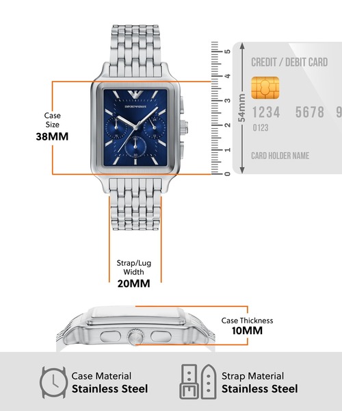 EMPORIO ARMANI(エンポリオアルマーニ)の「エンポリオ・アルマーニ 腕時計 メンズ アナログ ステンレス AR11750(アナログ腕時計・メンズ・シルバー・FREE)」の5枚目の写真