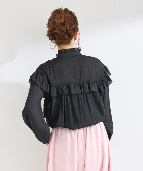B.C STOCK（ベーセーストック）の「【一部WEB限定カラーあり】ドット無地アソートフリルブラウス（シャツ/ブラウス・レディース・ホワイト/ホワイト系その他/ブラック系その他/ブラック・FREE）」の16枚目の写真