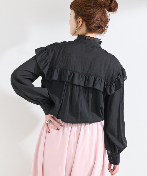 B.C STOCK（ベーセーストック）の「【一部WEB限定カラーあり】ドット無地アソートフリルブラウス（シャツ/ブラウス・レディース・ホワイト/ホワイト系その他/ブラック系その他/ブラック・FREE）」の17枚目の写真